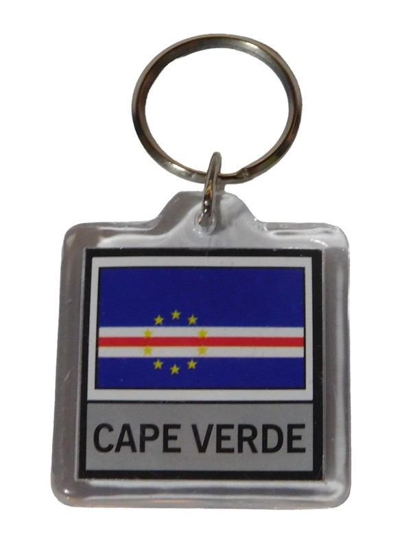 Cape Verde Country Flag Acrylic Double Sided Keychain Key Chain KF-047