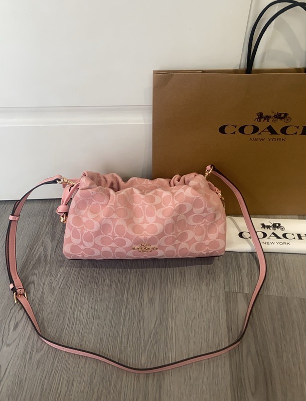 COACH Faye Shoulder Bag Signature Denim Light Pink CER68 IMNH1 Auth New gallery