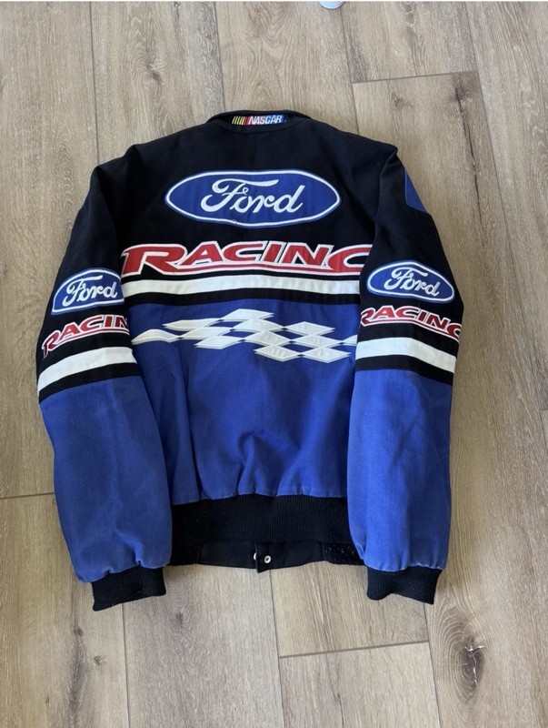 Original VINTAGE Naska Ford Racing Jacket L Blue Official