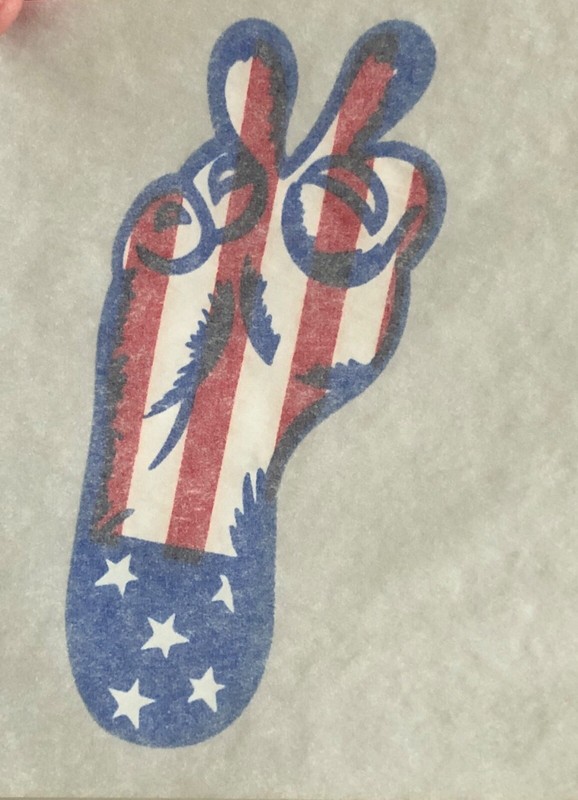 Original Vintage Peace Sign Mini Iron On Transfer USA