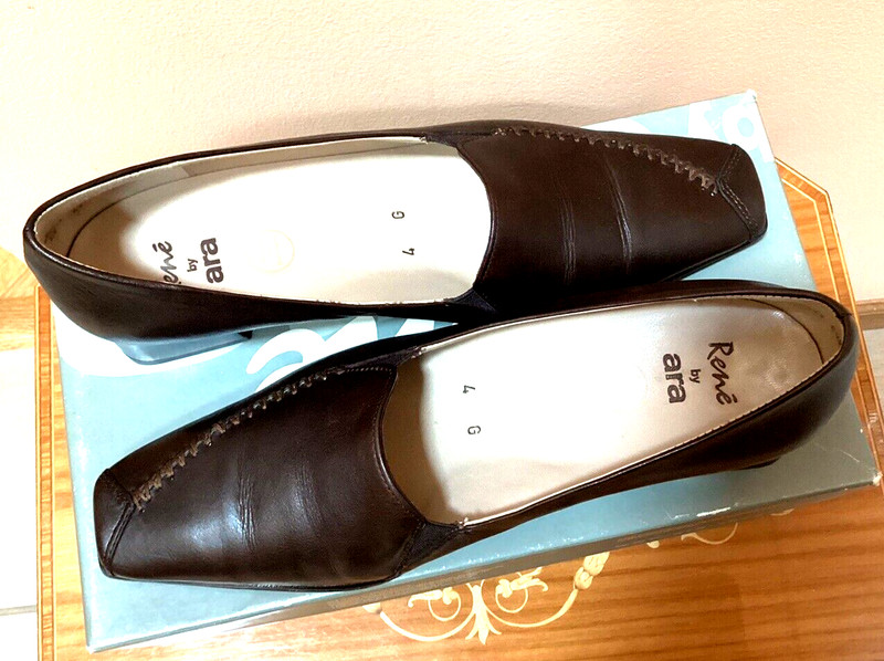 Rene By Ara Brown Leather Low Classic Pump Heel Shoes Size 6.5 – Germany