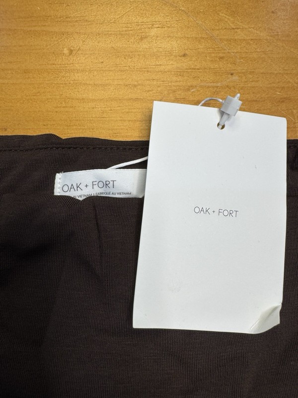 Oak And Fort Off Shoulder Knit Top Stunning Style Coffee Bean Brown Size XXS - L gallery