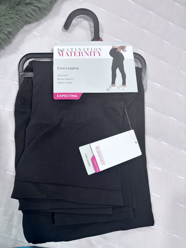 Medium Destination Maternity Core Legging Black Bump Support Ankle Length NWT