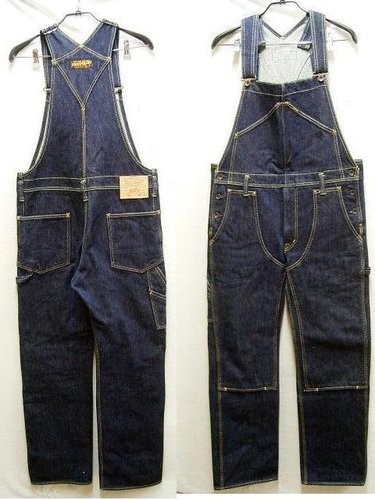 IRON HEART 805 21oz Selvedge Double Knee Overalls W34 Indigo Japan Rare
