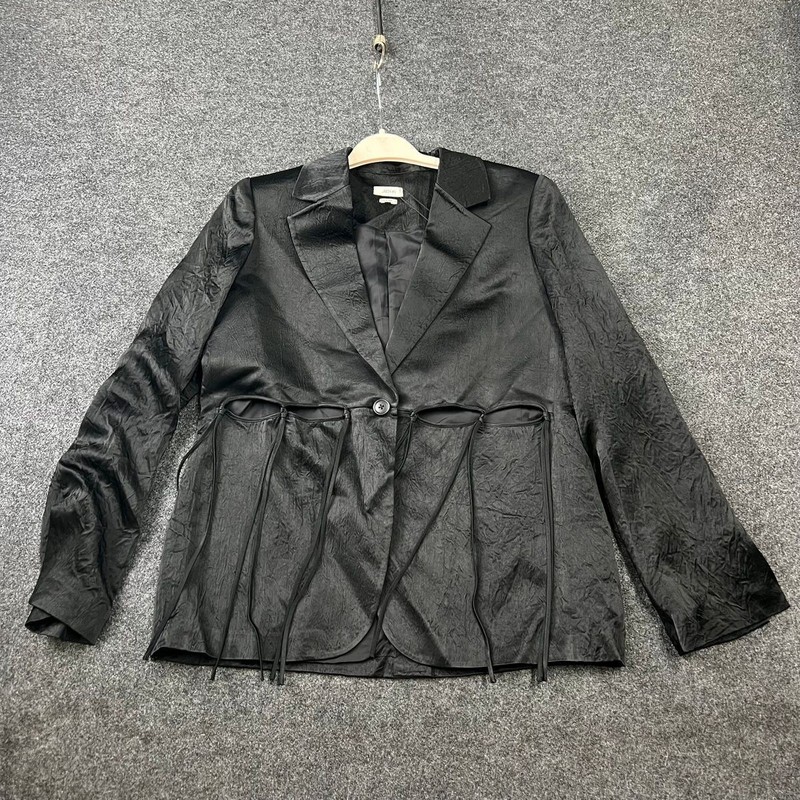 JASON WU Crinkled Single-Button Cutout Blazer Women’s Size 4 Black