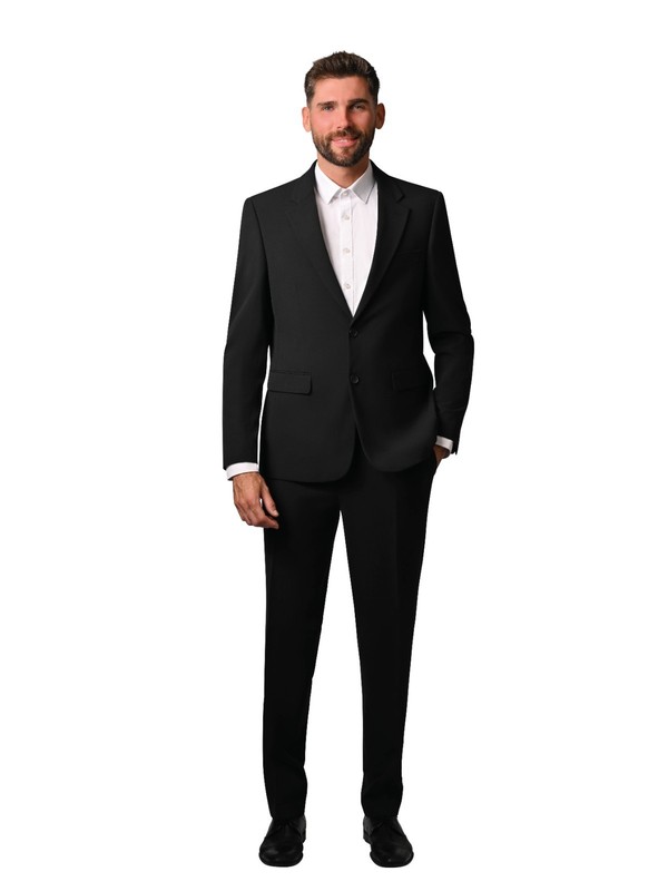 Hirschthal 2 Piece Mens 2 Button Business Suit Regular Fit Jacket + Pants Modern