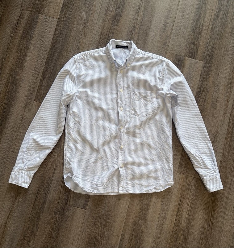 Brandy Melville Blue and White Striped Button Down