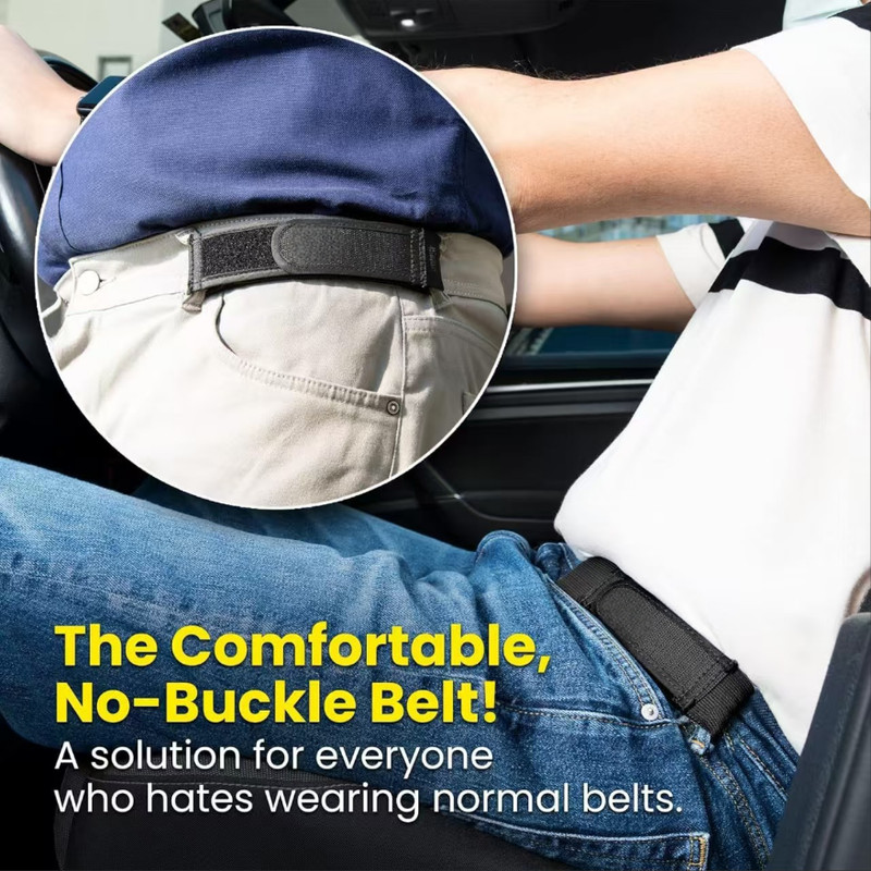 2PCS Adjustable No Buckle Belt for Men Elastic Stretch Waist Comfort Belt gallery