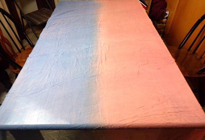 Vtg Sari Scarf Scarf Wrap Belly Dance Wedding Sheer Chiffon Blue Pink Gold Trim