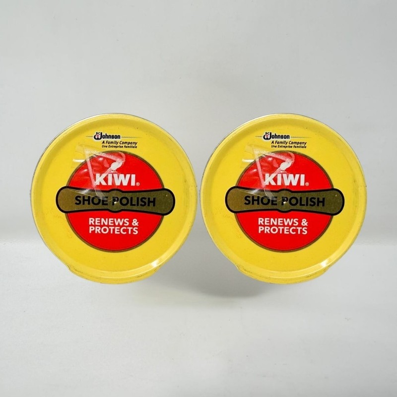 2 Pack – KIWI Shoe Polish Tin, Neutral, 50ml (1.7oz) – Renews & Protects Leather