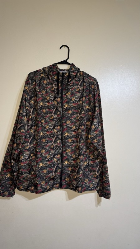 RAW Men’s Camouflage Basic Jacket Large Multicolor Zip Front Hooded Long Sleeve