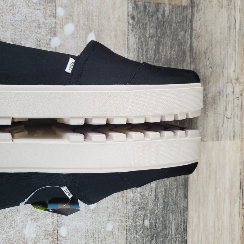Toms Alpargata Lug Womens Shoes Sz 9.5 Black Utility Twill Slip-on Sneakers gallery