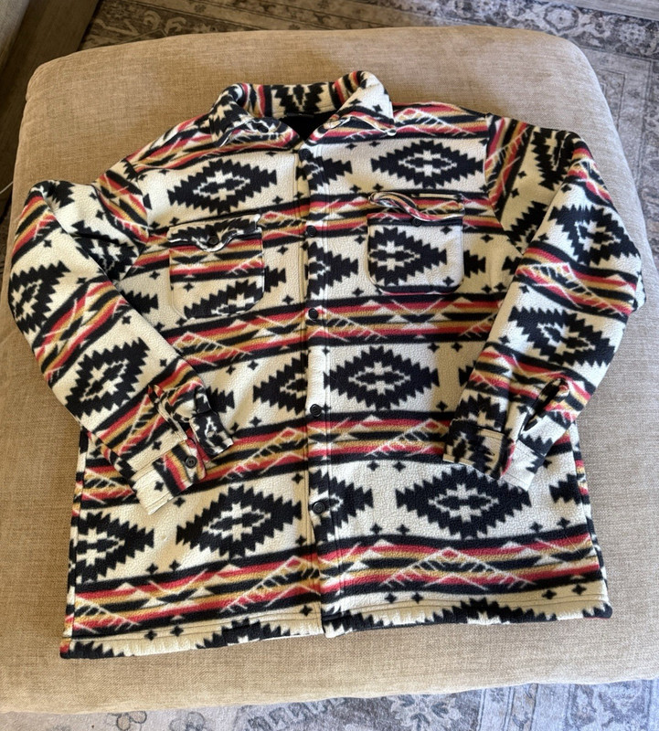 Original Deluxe Supply Men’s XL Aztec Geometric Lined Button Front Jacket