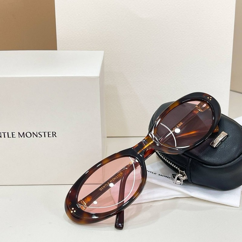 Gentle Monster LOLANG Sunglasses 55-21-132 Tortoise Frame Pink Lenses Unisex