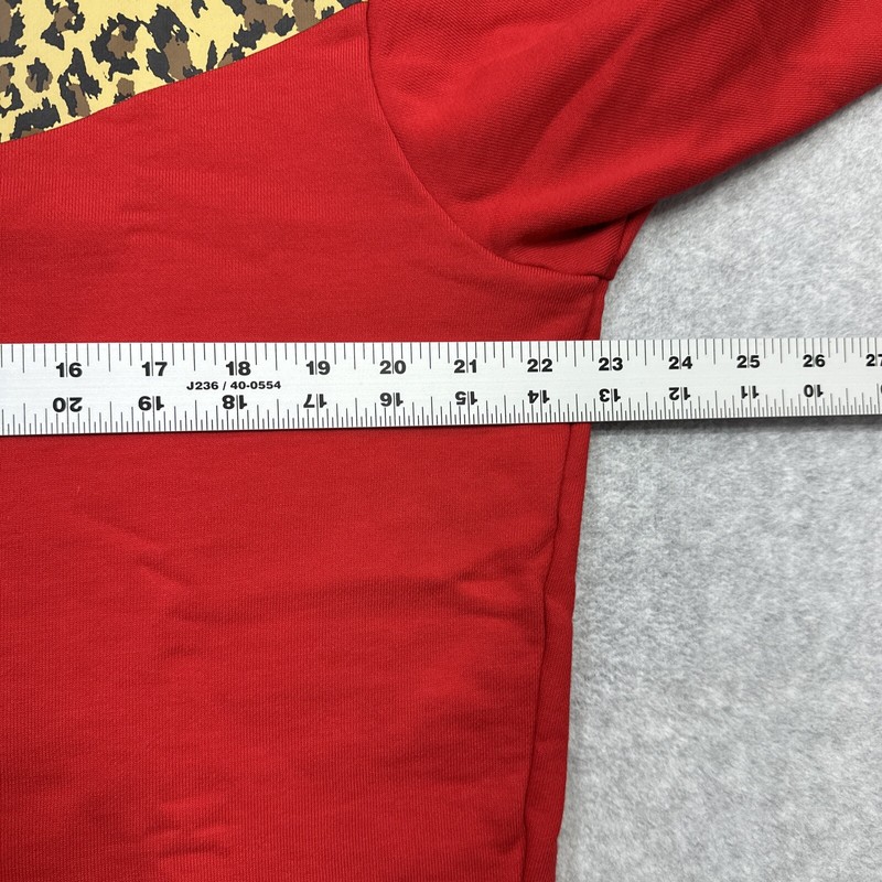 Nike Sweatshirt Small Red Wraparound Swoosh Leopard Oversized Casual Comfort gallery