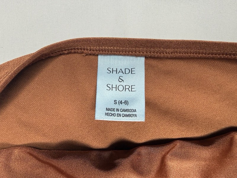 Shade & Shore Women’s Brown High Waist Extra High Leg Cheeky Bikini Bottom S gallery