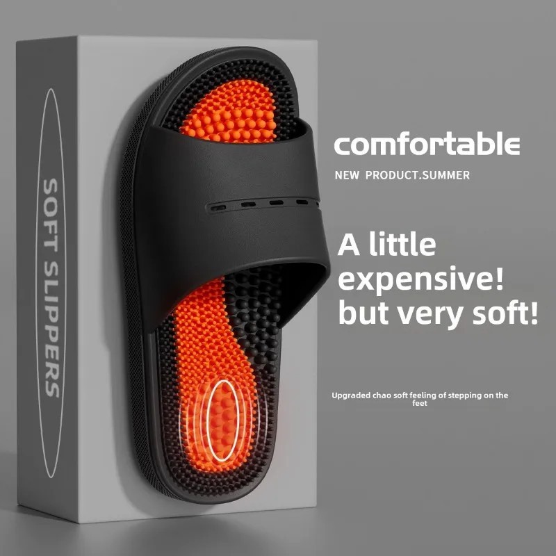 Massage Slippers Men’s Summer Indoor Home Bathroom Bath Sole Acupoints Foot