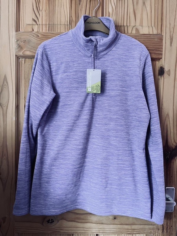Mountain Warehouse Women Lilac Purple 1/2 Zip Fleece Pullover Size UK 14