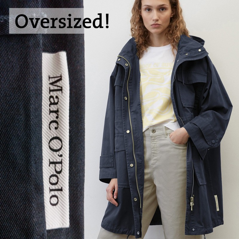 NP~320€ Marc O’Polo long lightweight jacket, oversized, cotton, coat, windbreaker