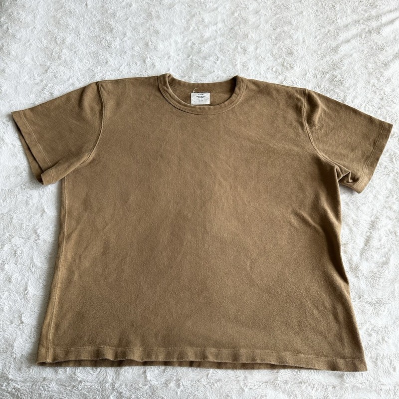 Buck Mason Field-Spec Shirt Tee Mens XXL 2XL Tan Cotton Heavy Military Boxy Crew gallery