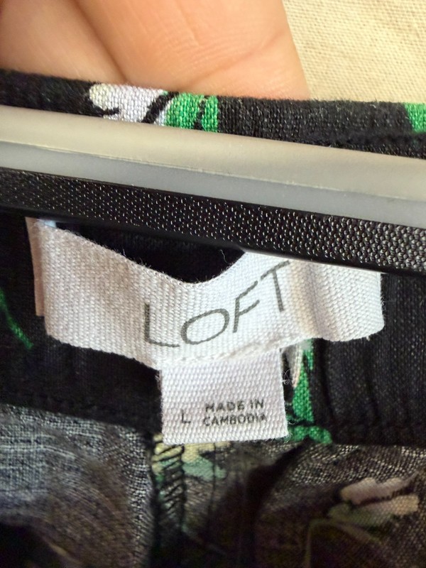 LOFT Brand Waist Floral Print Wide Leg Crop Pants Size Large gallery