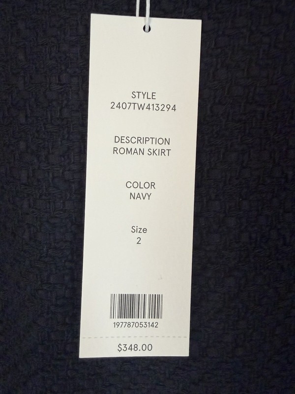 Veronica Beard Roman Mini Navy Blue Cotton Blend tweed Skirt Lined Sz 2 NWT $348 gallery