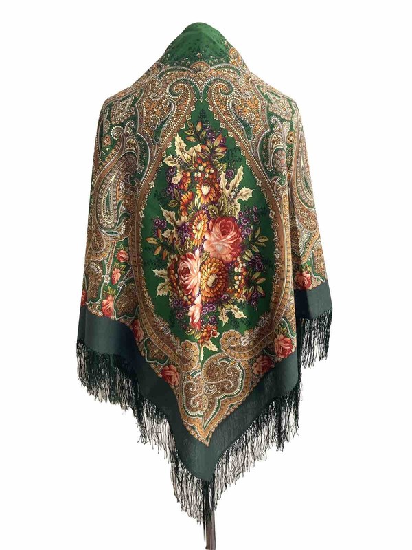 Pavlov Posad / Pavlovo Posad Scarf Shawl Tradition 125×125 Wool 1471-9