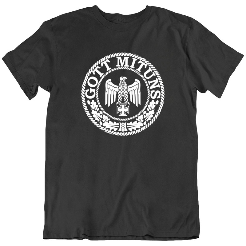 German Eagle GOTT MIT UNS Iron Cross Germany Imperial Logo T Shirt Tee Gift New