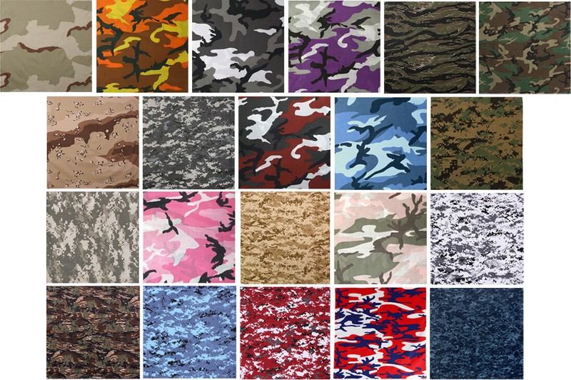 Rothco Camo Bandana Cotton Sport Biker Head Face Wrap Camouflage Bandanna 22"