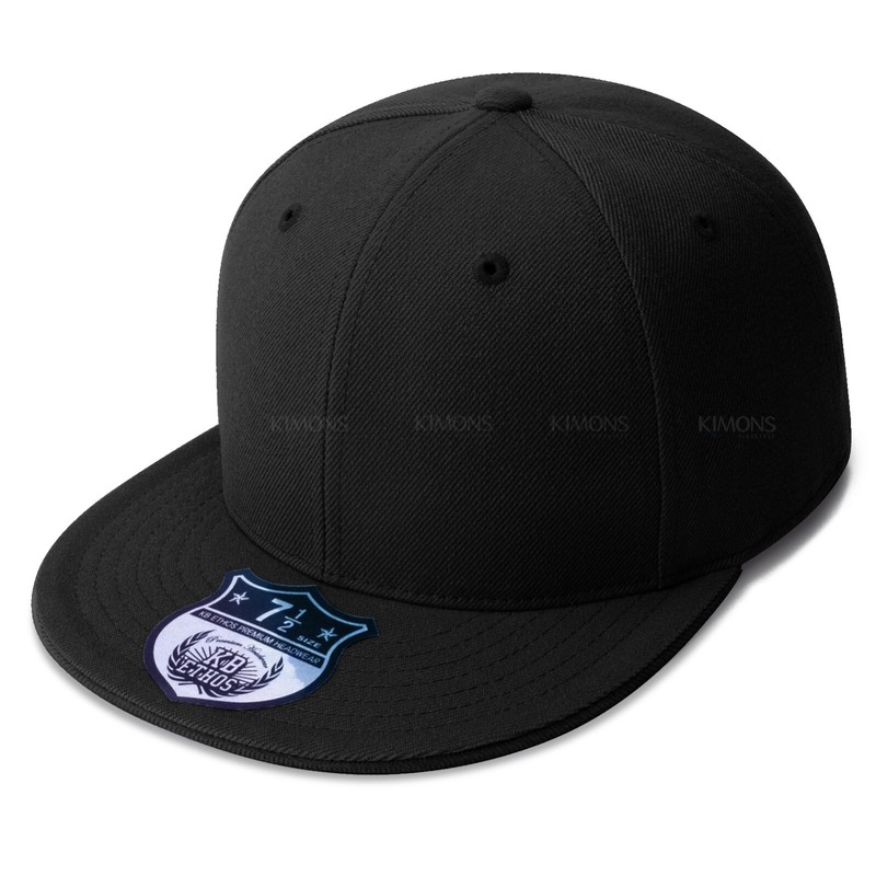Premium Solid Fitted Baseball Cap Hat Blank Plain Flat Bill 9-Sizes Trucker gallery