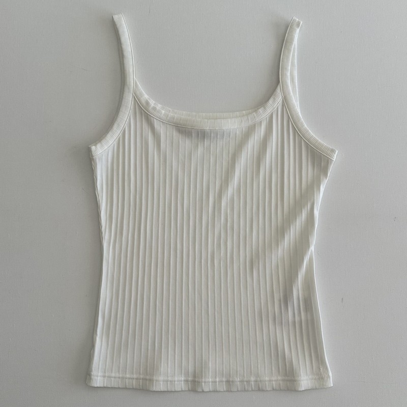 Venroy Singlet Top Size Medium White Ribbed Cotton Viscose Classic 90s Minimal
