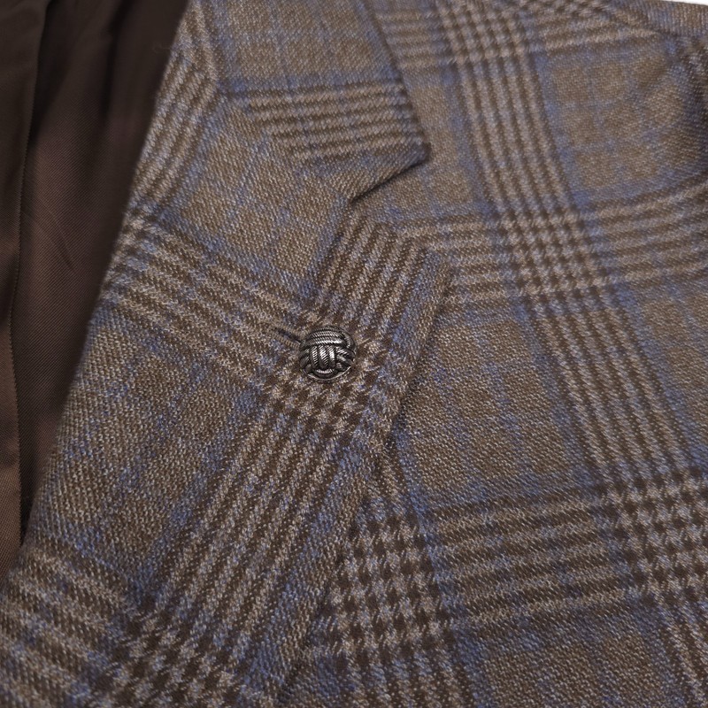 Jack Victor Midland Sport Coat Mens 46R Brown Brushed Wool Plaid Blazer Jacket gallery