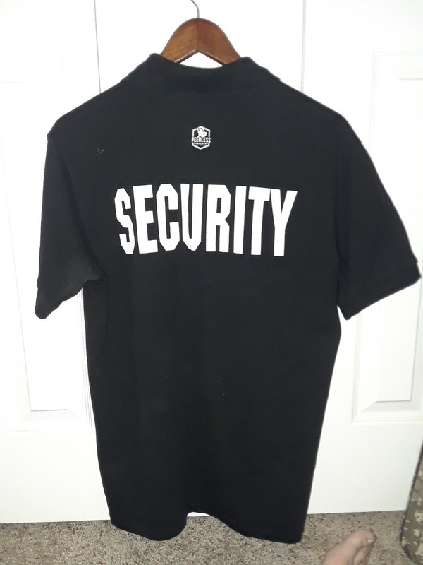 Security front and back prints, Peerless Embroidery Event Bouncer Security Guard