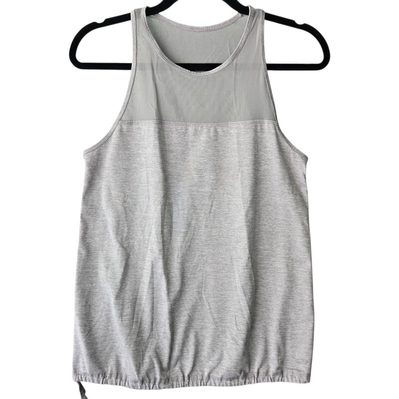 Champion Gray Heathered Racerback Mesh Panel Active Tank Top with Cinch Hem