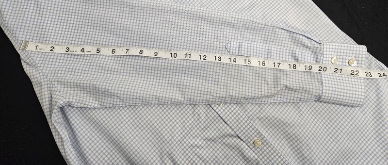 Charles Tyrwhitt Non Iron Slim Fit Blue Graph Check Button Down Shirt 15.5 34 gallery