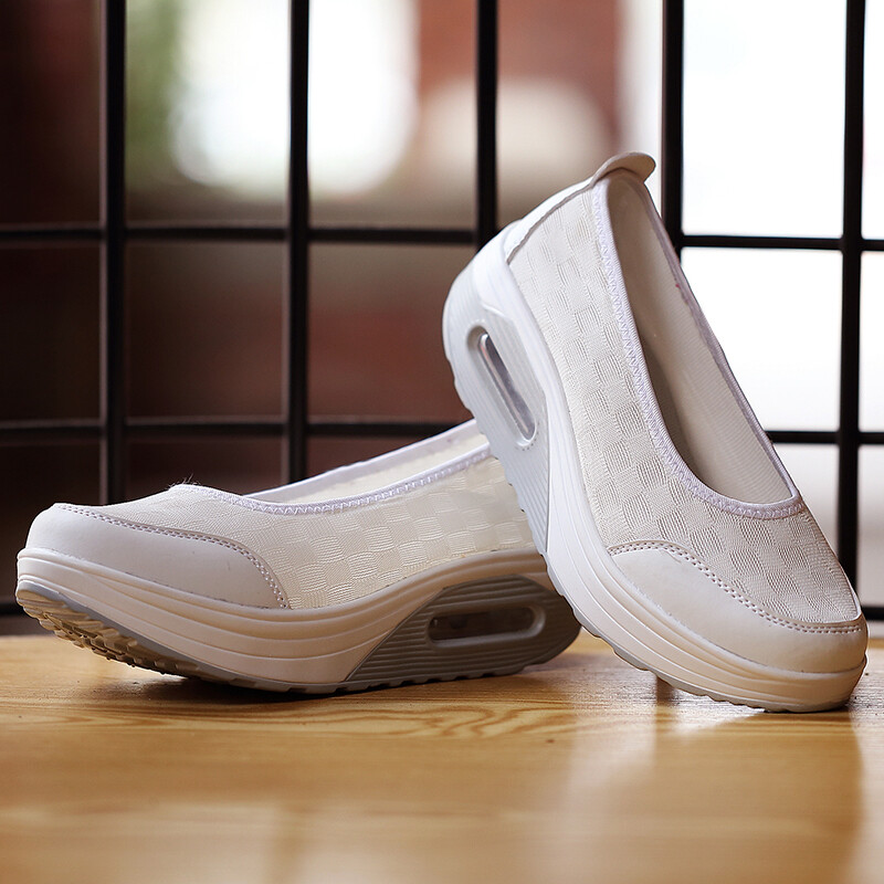 Women Walking Shoes Slip On Comfort Sneakers Casual Jogging Wedge Comfort Loafer gallery