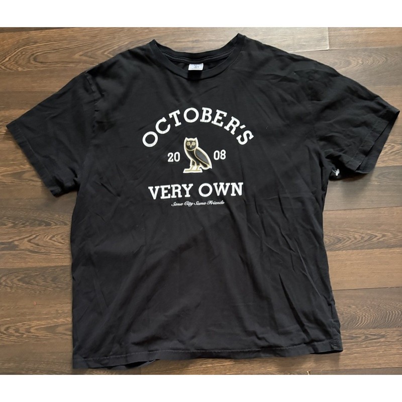 OVO October’s Very Own Collegiate Black T-Shirt Large