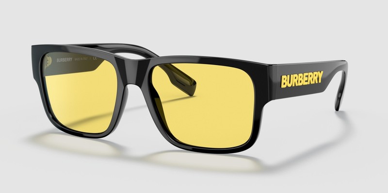 BURBERRY BE4358 300185 Knight Black Yellow 57 mm Men's Sunglasses gallery