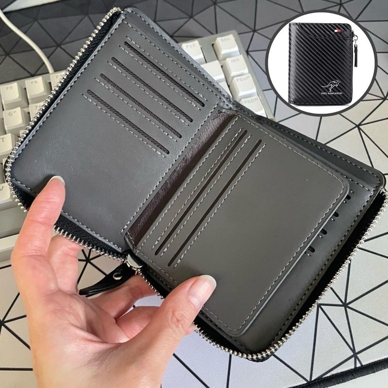 Mens RFID Blocking Leather Wallet Credit Card ID Holder Zipper Purse Waterproof gallery