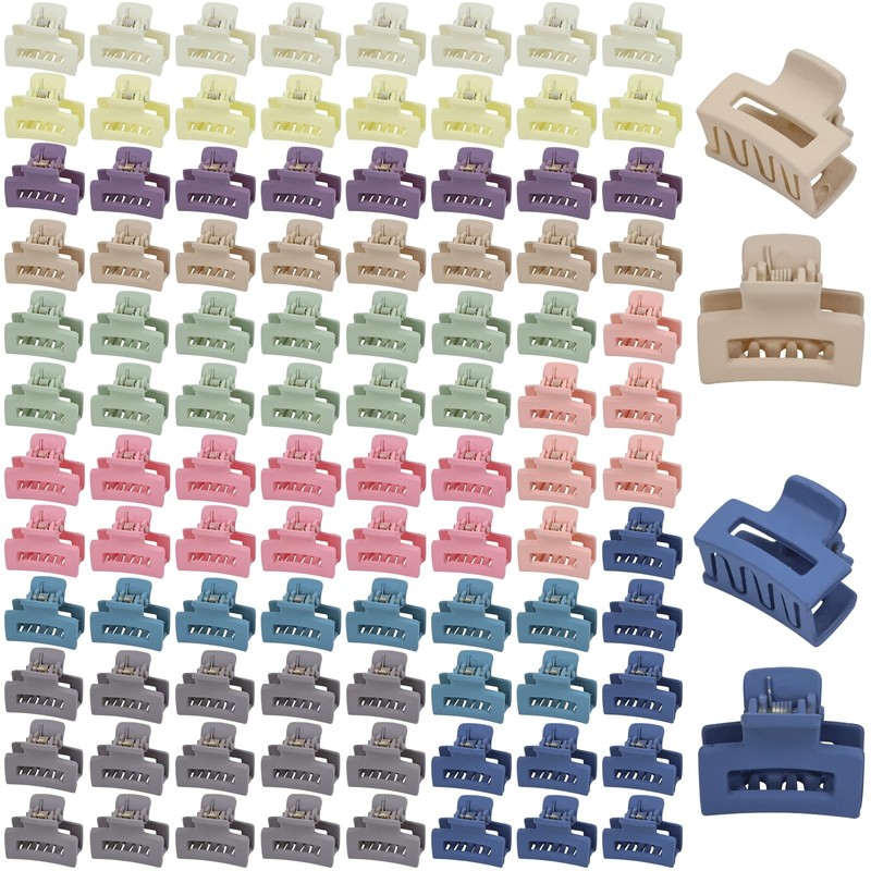 Dizila 100 Pieces 2.5cm/0.1″ Candy Color Small Nonslip Rectangle Plastic Hair…