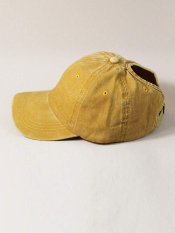 Distressed Baseball Cap Ponytail Unstructured Dad Hat Washed Y2K Anti-UV gallery