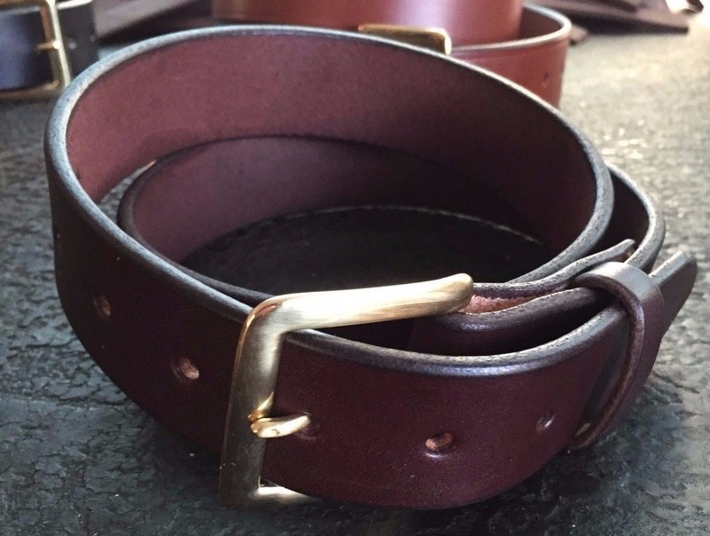 1 1/2" HEAVY REAL LEATHER WORK GUN CCW HOLSTER DRESS BELT-AMISH HANDMADE-1.5 gallery