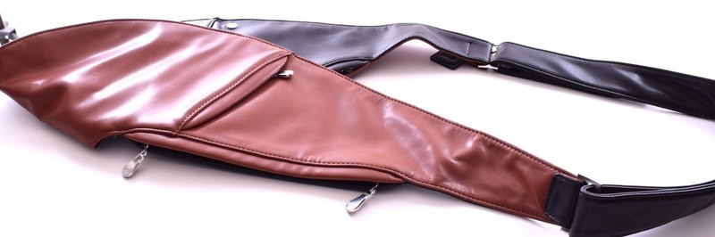 SASH Crossbody Vegan Leather Sling Adjustable Reversible Brown/Black NWOT