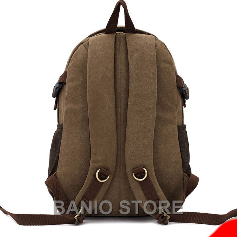 KAUKKO Men Canvas Backpack Rucksack Bag Camping Travel School Satchel Outdoor gallery