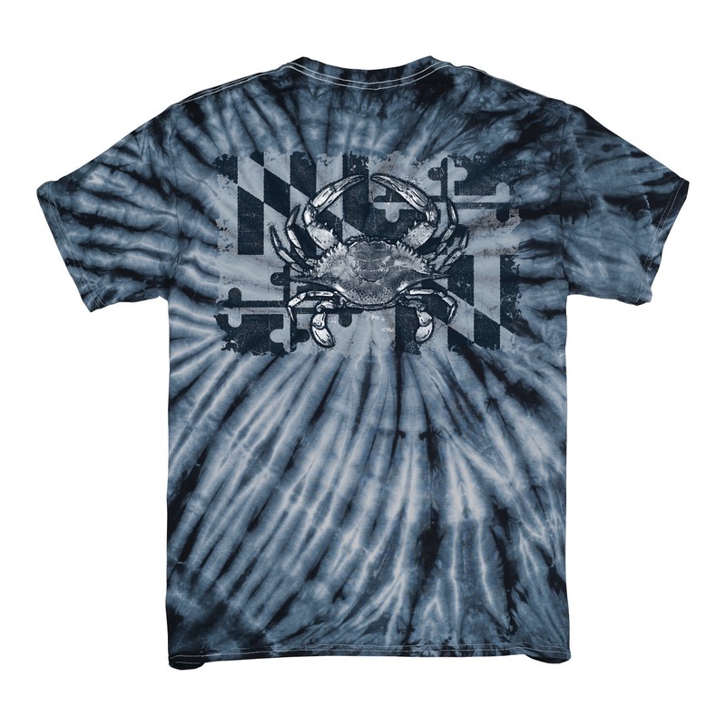 New MARYLAND MY MARYLAND FLAG TYE DIE CRAB T SHIRT