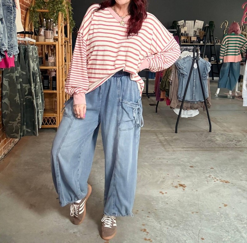 Easel Women’s Washed Denim Pants Size L