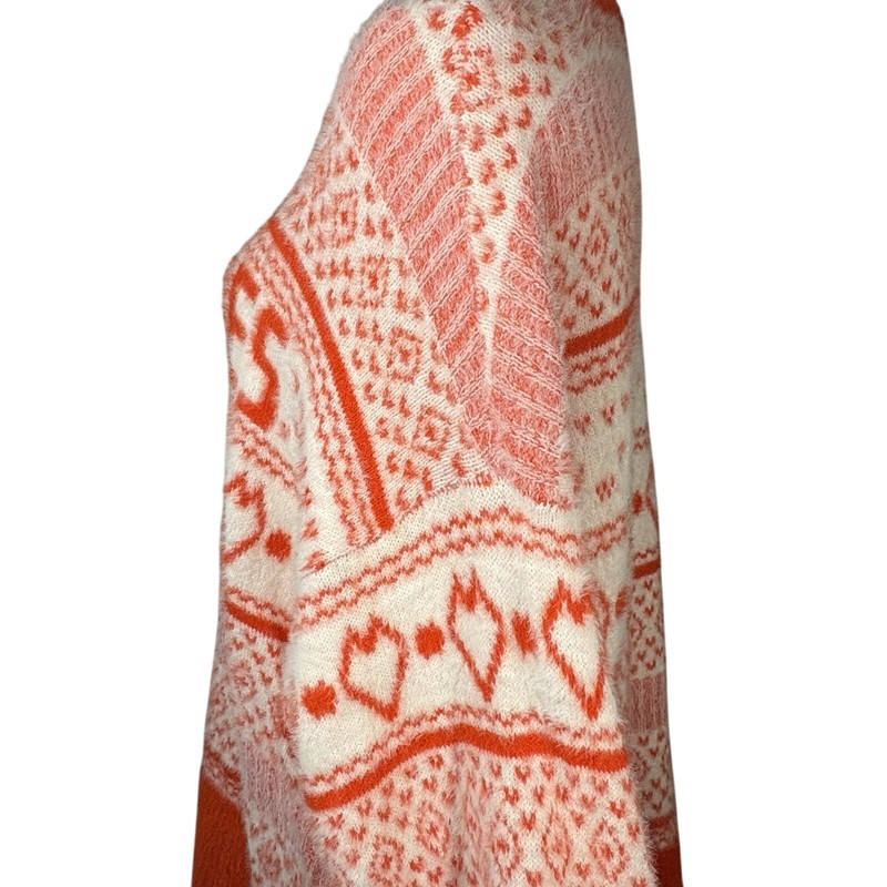 Aerie Cool Vibes Women Red Pullover Oversized Sweater Size XS Soft Fair Isle gallery