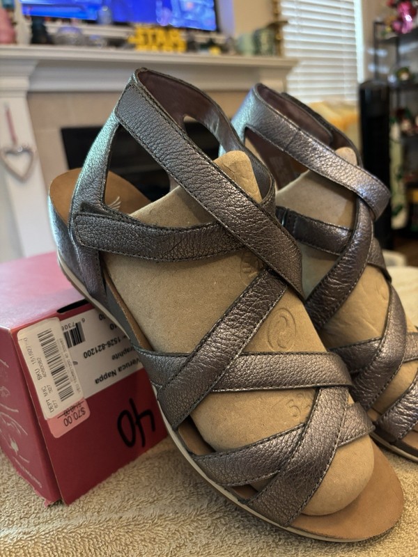 Dansko Veruca Nappa Graphite Sandals Women 40 Gladiator Casual Leather gallery