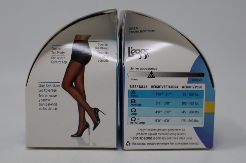L'eggs Sheer Energy Light Support Leg Control Top Pantyhose Suntan B Lot of 2 gallery