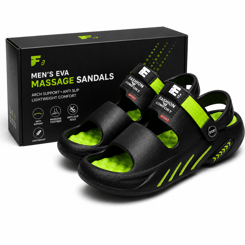 Men's EVA Massage Sandals Arch Support Anti Slip Comfort Beach Outdoor Slides gallery